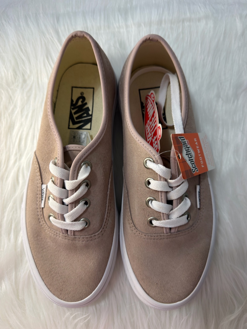 Vans Suede Lace-Up Platform Sneakers in Dusty Pink and White